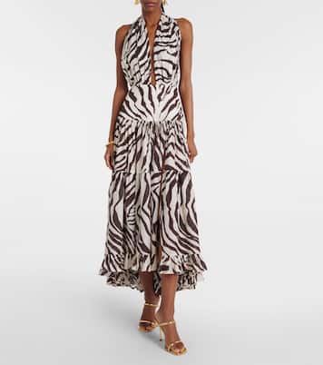 Marie Rose zebra-print cotton maxi dress | Alexandra Miro