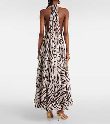 Marie Rose zebra-print cotton maxi dress | Alexandra Miro