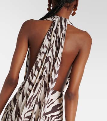 Marie Rose zebra-print cotton maxi dress | Alexandra Miro