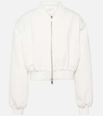Micky cropped denim bomber jacket | The Frankie Shop