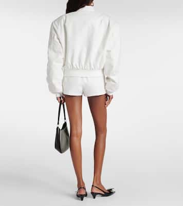 Micky cropped denim bomber jacket | The Frankie Shop