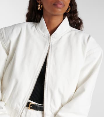 Micky cropped denim bomber jacket | The Frankie Shop