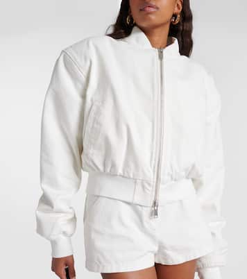 Micky cropped denim bomber jacket | The Frankie Shop