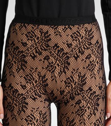 Pantaleggings de encaje de tiro medio | Balenciaga