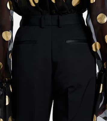 High-rise wool and silk-blend tuxedo pants | Dolce&Gabbana