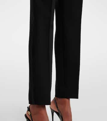 High-rise wool and silk-blend tuxedo pants | Dolce&Gabbana