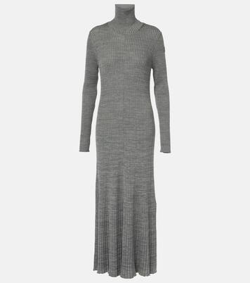 Virgin wool turtleneck maxi dress | Moncler