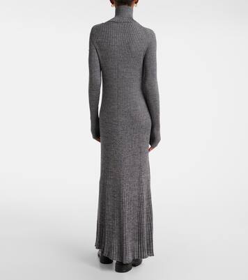 Virgin wool turtleneck maxi dress | Moncler