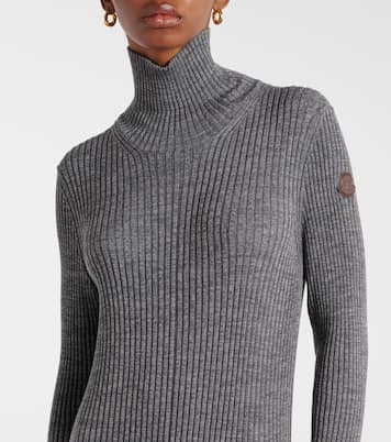 Virgin wool turtleneck maxi dress | Moncler