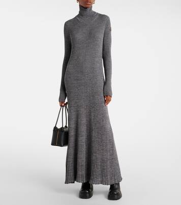 Virgin wool turtleneck maxi dress | Moncler