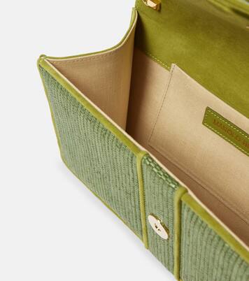 Pochette Maycap en raphia à paillettes | Manolo Blahnik