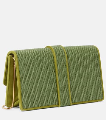 Pochette Maycap en raphia à paillettes | Manolo Blahnik