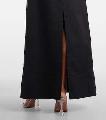 Strapless cotton and linen-blend maxi dress | Adriana Degreas