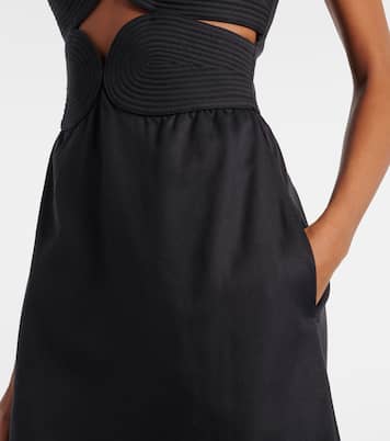 Strapless cotton and linen-blend maxi dress | Adriana Degreas