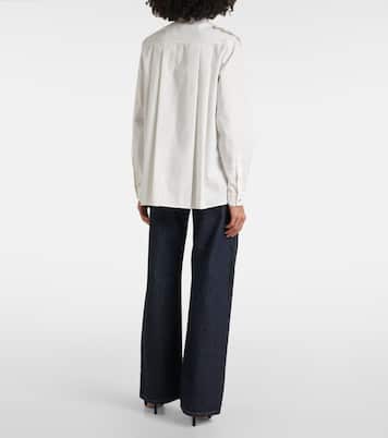 Camicia in popeline di cotone con applicazioni floreali | Elie Saab