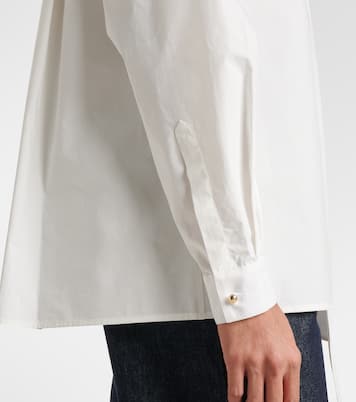 Camicia in popeline di cotone con applicazioni floreali | Elie Saab