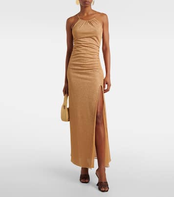Glitter gathered maxi dress | Oséree
