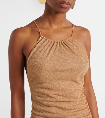 Glitter gathered maxi dress | Oséree