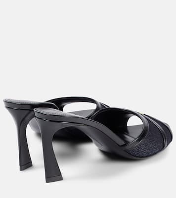 Pantoletten aus Denim mit Leder | Victoria Beckham
