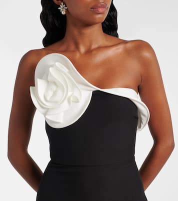 Floral-appliqué draped crêpe gown | Roland Mouret