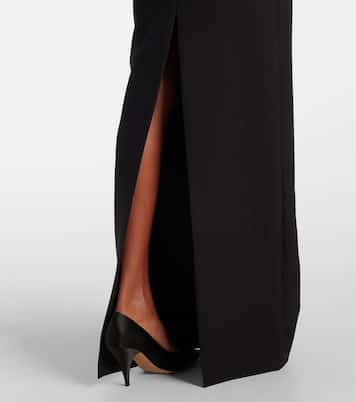 Floral-appliqué draped crêpe gown | Roland Mouret