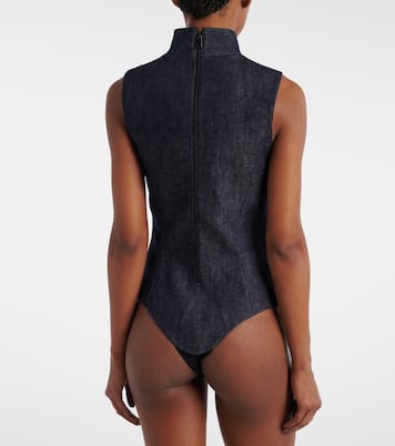 Body in denim con cut-out | Mugler