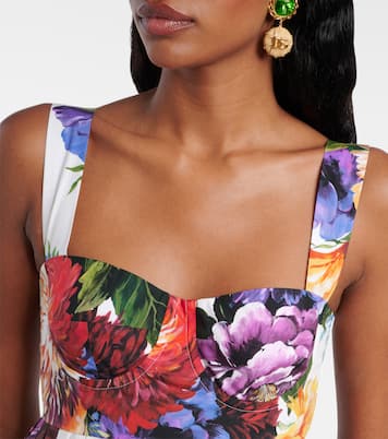 Vestido corto de algodón floral | Dolce&Gabbana