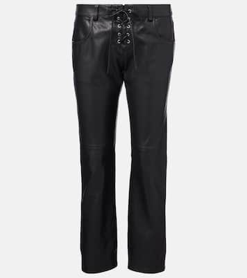 Pantalon droit Vanel en cuir | Isabel Marant