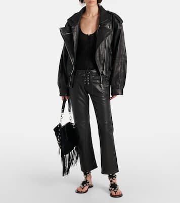 Pantalon droit Vanel en cuir | Isabel Marant