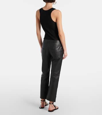 Pantalon droit Vanel en cuir | Isabel Marant