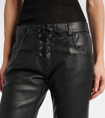 Pantalon droit Vanel en cuir | Isabel Marant