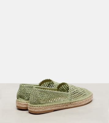 Isla leather-trimmed crochet espadrilles | Chloé