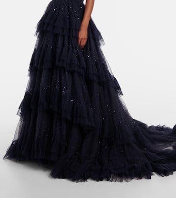 Queenie embellished tiered tulle gown | Jenny Packham