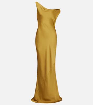 Maria asymmetric crêpe satin gown  | Norma Kamali
