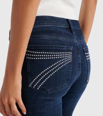 Jeans flared Dojo con tachuelas de tiro bajo | 7 For All Mankind