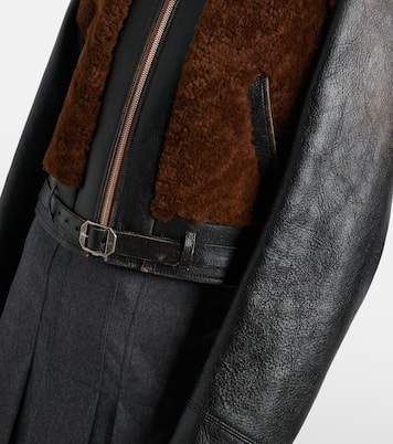 Lederjacke mit Shearling | Prada