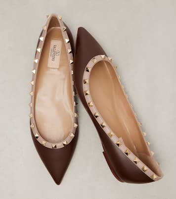 Rockstud leather ballet flats | Valentino Garavani