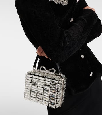 Micro crystal-embellished clutch | Self-Portrait