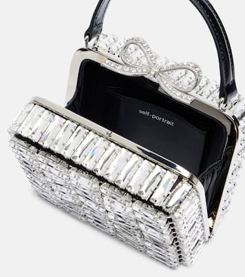 Micro crystal-embellished clutch | Self-Portrait