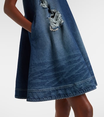 Distressed denim minidress | Simone Rocha