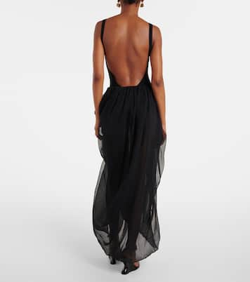 Jupe longue en tulle de soie | Magda Butrym