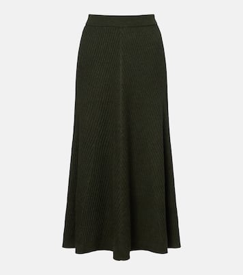 Ribbed-knit wool midi skirt | Victoria Beckham