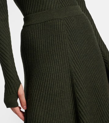 Ribbed-knit wool midi skirt | Victoria Beckham