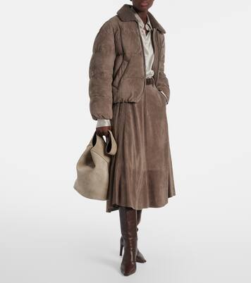 Chaqueta de plumas de ante | Brunello Cucinelli