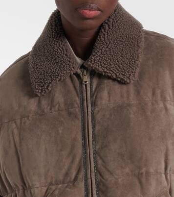 Chaqueta de plumas de ante | Brunello Cucinelli