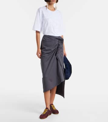 Ruffled cotton midi skirt | Dries Van Noten