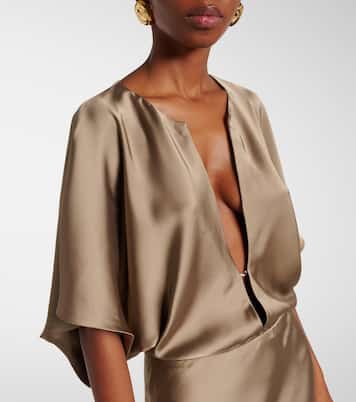Robe longue Obie en satin | Norma Kamali