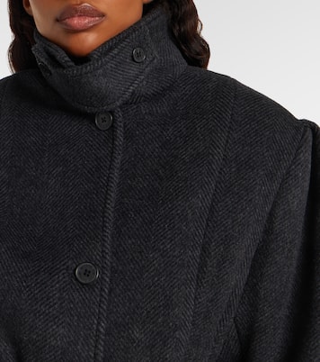 Marie belted herringbone wool-blend jacket | Rotate