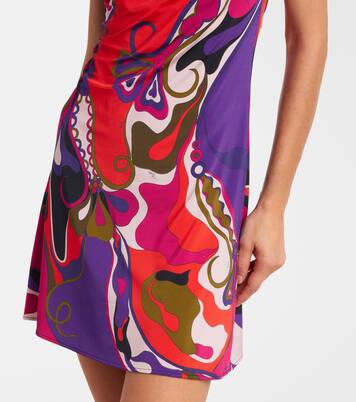 Abito corto Orchidee in jersey di raso | Pucci