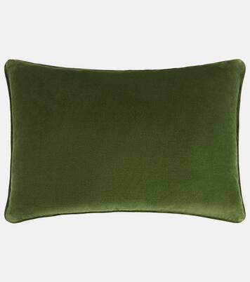 Embroidered cotton velvet cushion | Les-Ottomans
